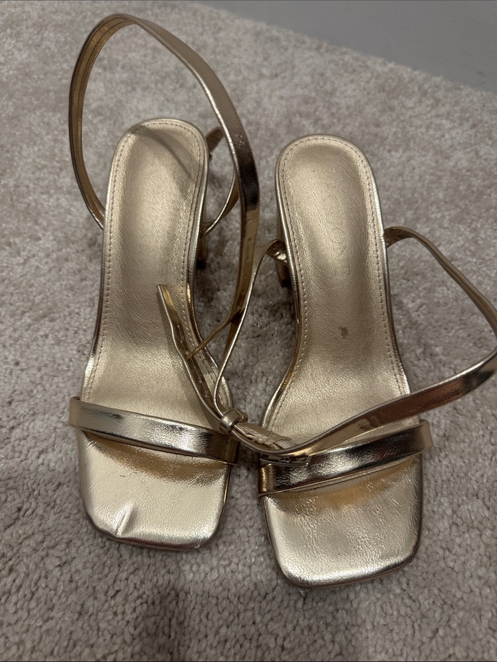 Metallic Gold Strappy Women's Sandals